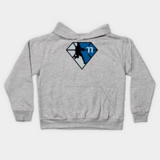 Luka Doncic Diamond #77 (Silver / Gray / White) Kids Hoodie